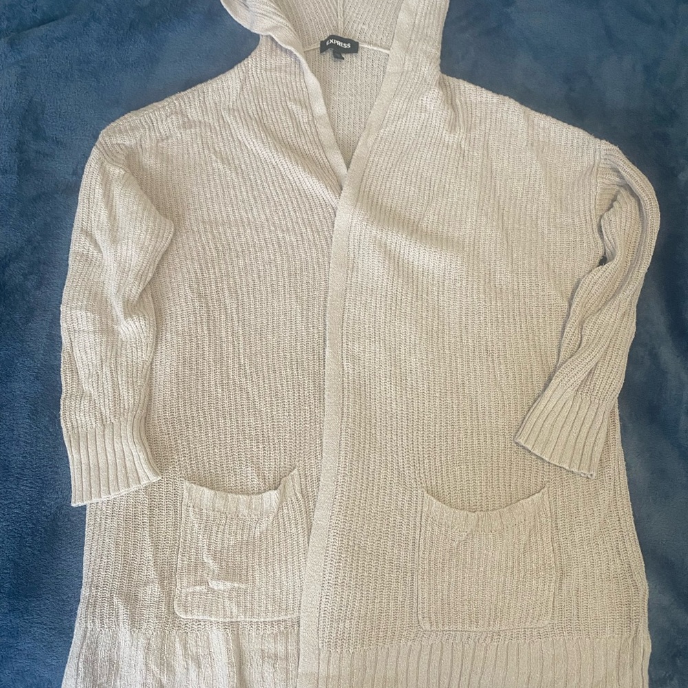 Cozy Women's cream/Tan Hooded Sweater express